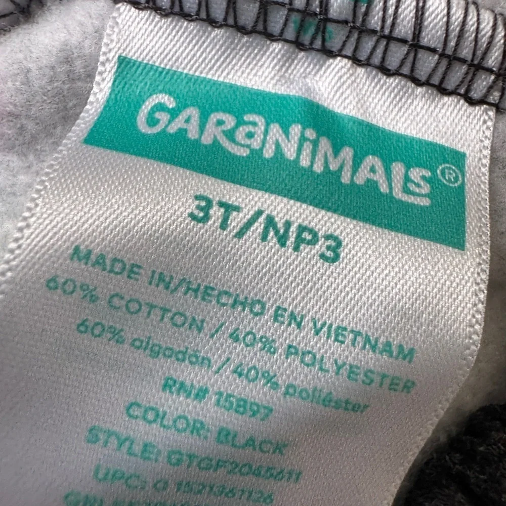 Garanimals 3T Girls Black Rainbow Unicorn Sweatpants